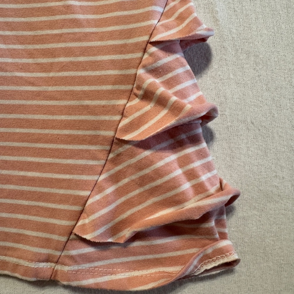 Copper Key Girls Size‎ Large Pink Striped Ruffle Sleeve Top - Picture 2 of 6